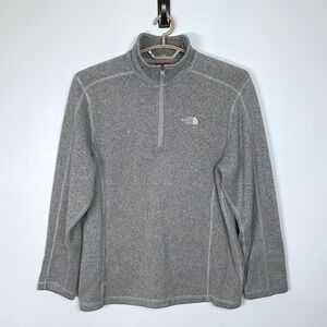 The North Face Mens Pullover Fleece Quarter Zip‎ Gray Large Sweater
